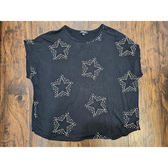 Buffalo David Bitton Top Size XXL Black Gold Stars New - Picture 1 of 3